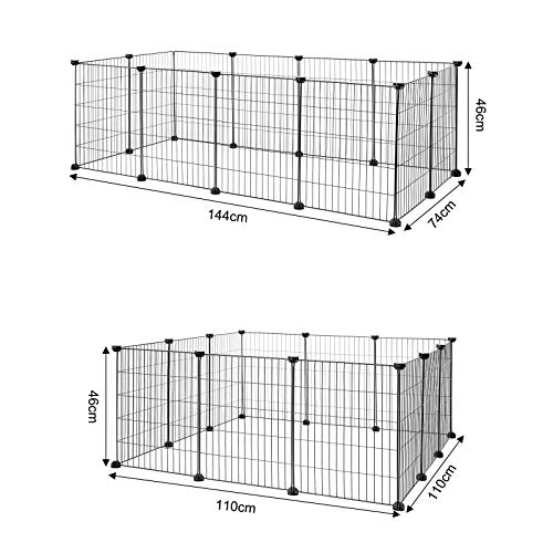 lionto Freigehege aus Metall Kleintierauslauf Kleintiergehege Kleintierkäfig 144x74x46 cm – Bild 7