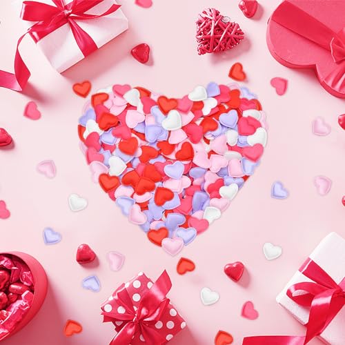 Image of 200 Pieces 1.4 Inch Love Heart Confetti 3D Sponge Petals Table Decorations - Red, Pink, Rose Red, Purple, White Scatter for Valentine's Day, Wedding, Anniversaries, Engagement Party Favors