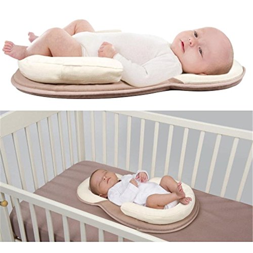 Babies Bloom Newborn Brown Anti-Rollover Mattress Baby Pillow/Bed (0-12 Months)