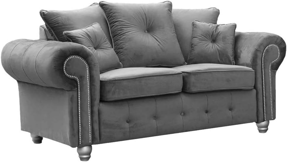 Hugo Sofa 3 Seater 2 Seater Corner Sofa Plush Velvet Grey Living