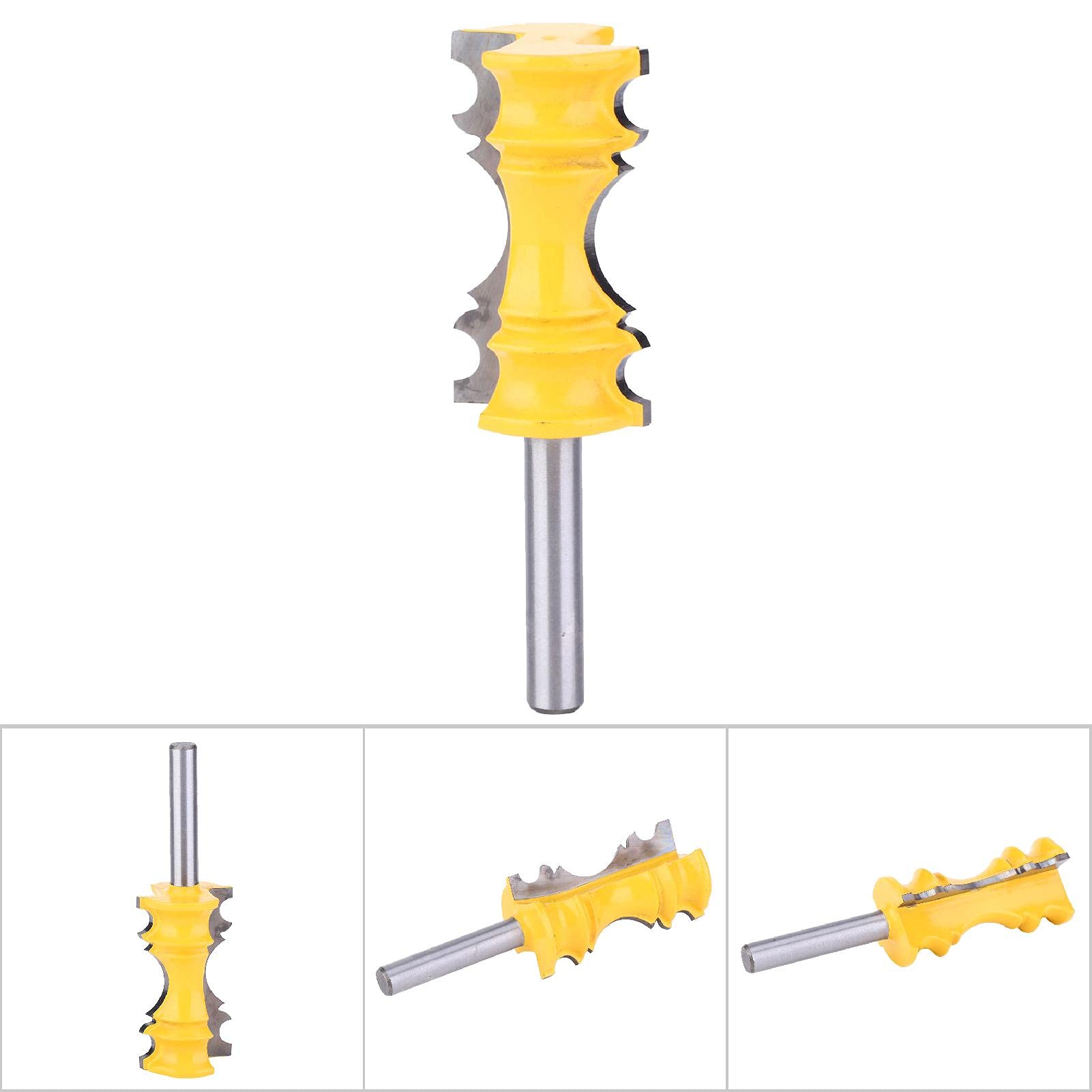 Mèche de routeur de moulures de rail de chaise à tige de 8 mm, fraise à bois élaborée pour moulures de rail de chaise pour la modélisation de la ligne de bois et de la mai