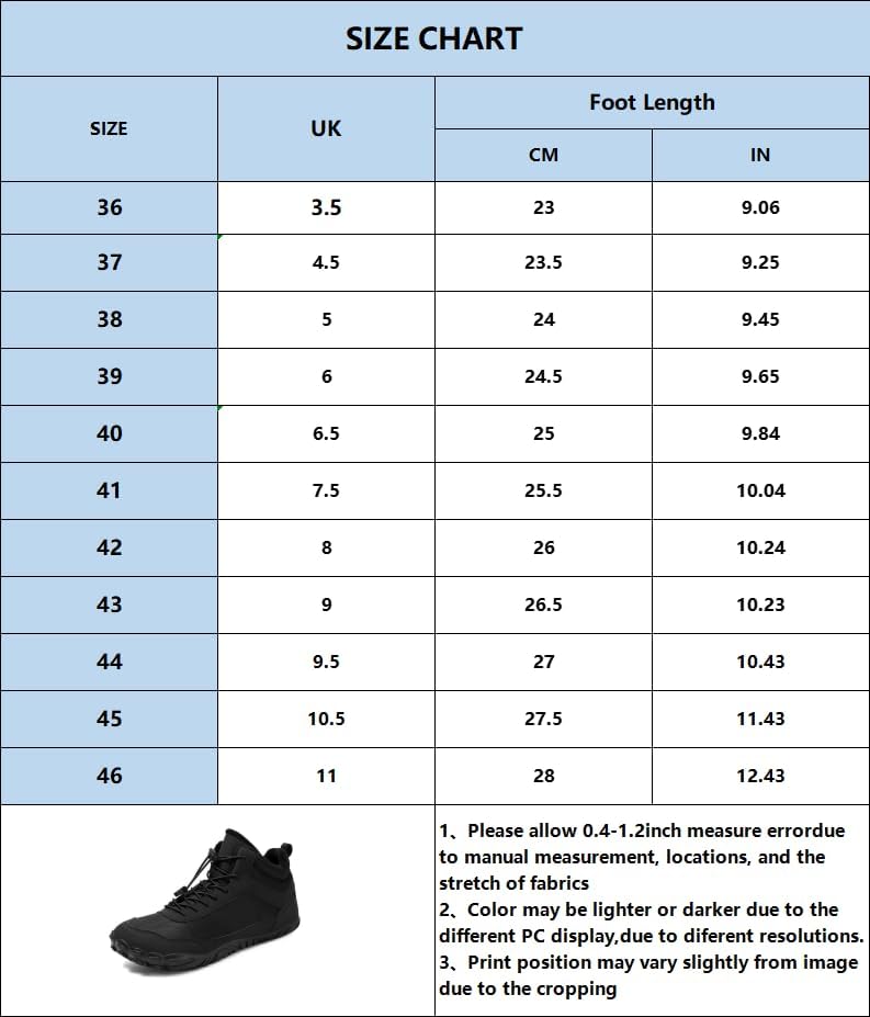 Mens Winter Snow Boots Barefoot Shoes No Slip Wide Toe Box Minimalist Waterproof Shoe Trail Running Hiking Boots Sneakers Outdoor Lace Up Warm Comfortable Mid Calf Booties Hiking Shoes