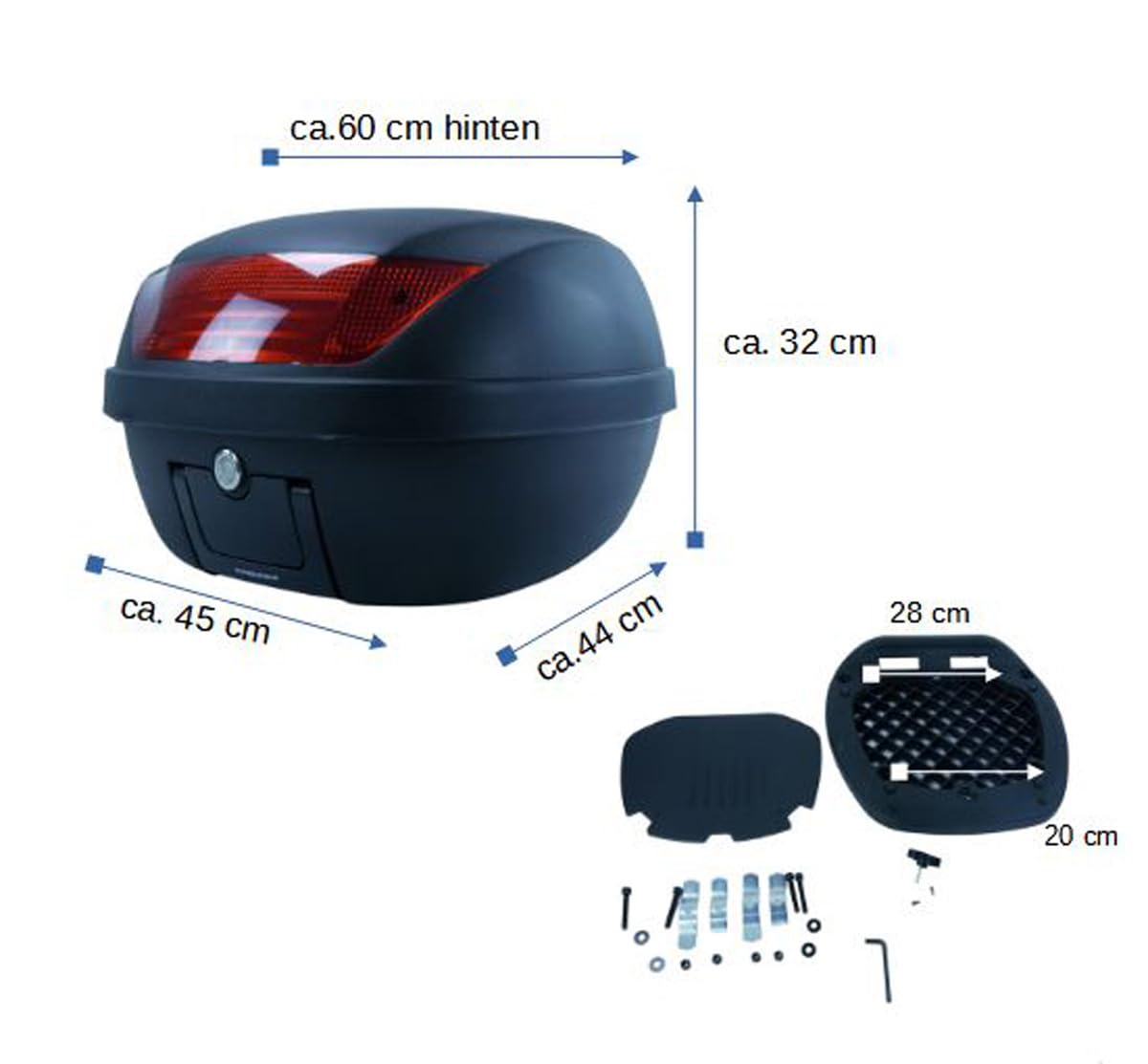 Götz Topcase Motorradkoffer für 2 Helme XXL 52l schwarz