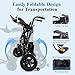 Electric Wheelchairs for Adults, Power Motorized Foldable Wheelchairs for Seniors, 30 Miles Range Supports 350 LBS, Only 36LBS Weight,500W Brushless Motors, LED Light (CDX-05)