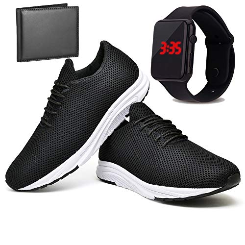 Kit Tênis Com Relógio LED e Carteira Masculino JUILLI R1108DB Tamanho:41;cor:Preto;gênero:Masculino
