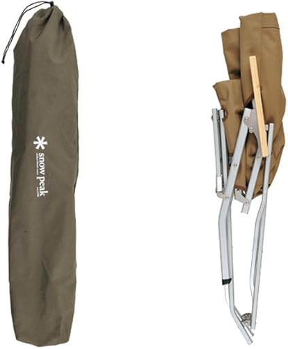 Miniatura 6 de Snow Peak Silla de playa baja - Reposabrazos de madera natural y asiento de lona - Marrón, 23" x 26" x 39"