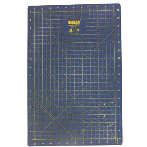 Base de corte Azul 45x30 auto cicatrizante de ALTA CALIDAD por una lado en centímetros y por el otro en pulgadas