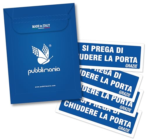 Pubblimania 4 selbstklebende Etiketten zum Schließen der Tür, aus flexiblem PVC (Cm14,5 x 5)
