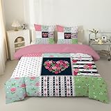 Linfye Couette 200x200 cm Roses Roses, Couette Imprimée 4 Saisons - Edredon...