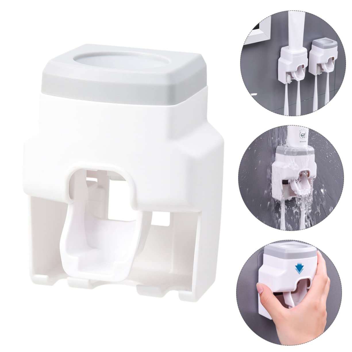 Ciieeo 3 Pezzi Porta Spazzolino Da Denti Squeezer Da Parete Porta Spazzolino Da Denti Per Bagni Materiale Abs Senza Supporto