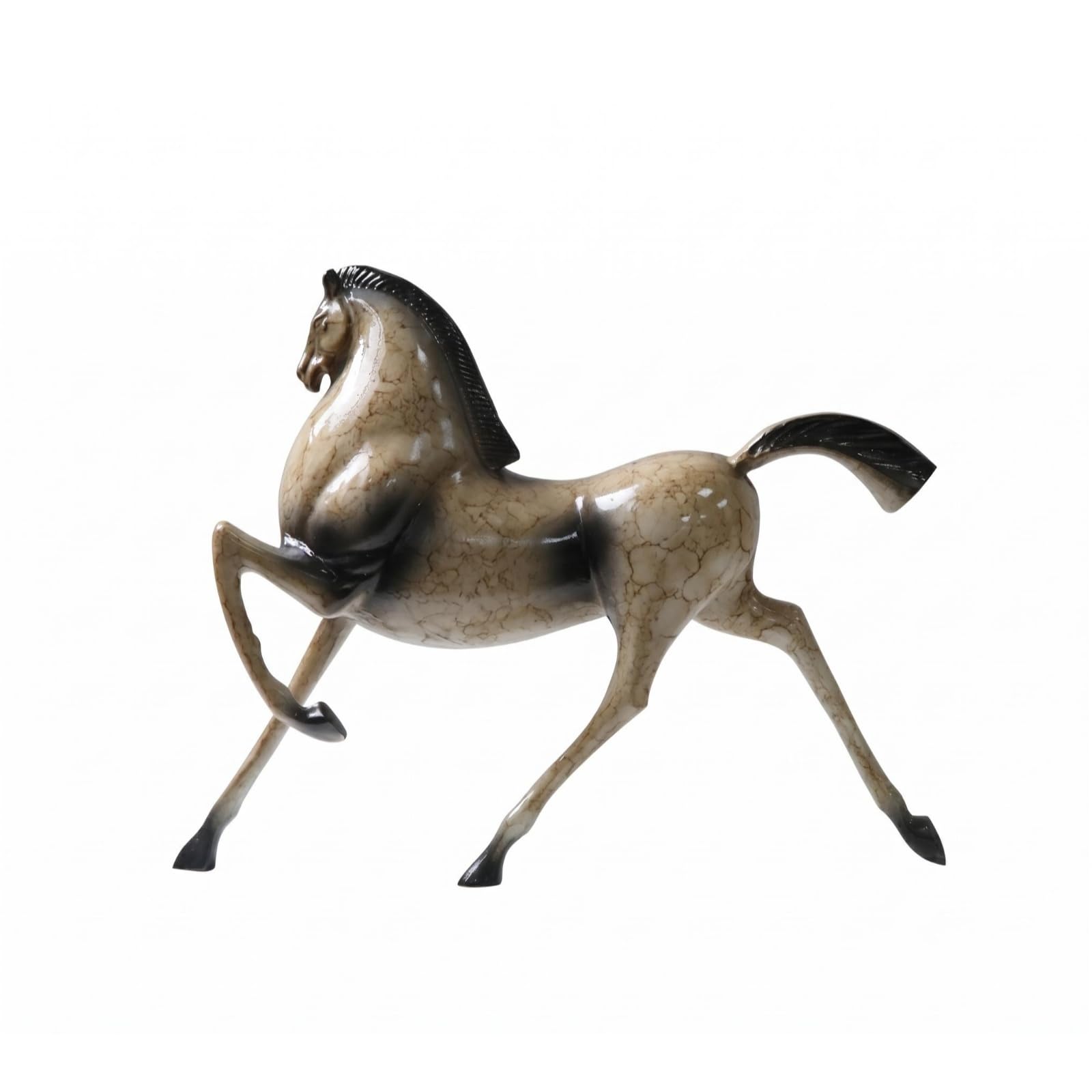 Statua Cavallo Decorativa Scultura Cavallo Ornamento Tavolo Figura Cavallino Soprammobile in Alluminio con Design Dinamico E Fascino Raffinato Adatta a Consolle Mobile TV Studio Libreria