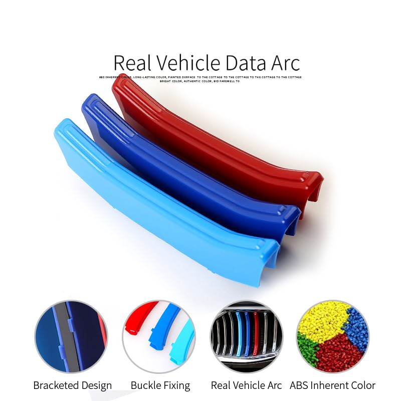 Image of Auto Grille Inserts Stripes Trims, Center Kidney Grilles Decoration Compatible with Volvo S90 V90 2021-2024 Car Accessories Sports,Color A