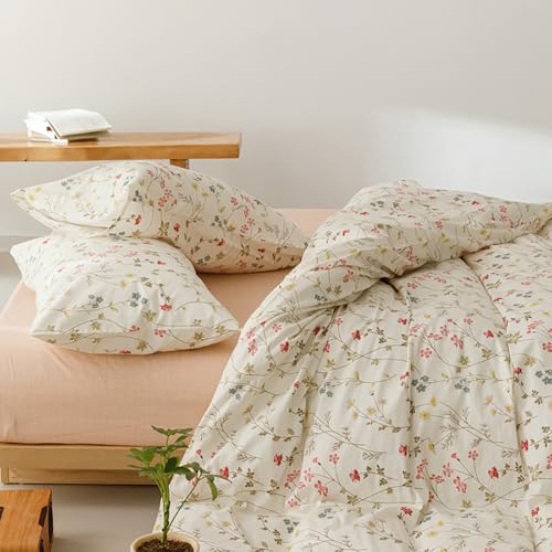 Bettwäsche 200x200 Baumwolle Rosa Blumen Blumenwiese + 2 Kissenbezug 80x80 – Ansicht 5