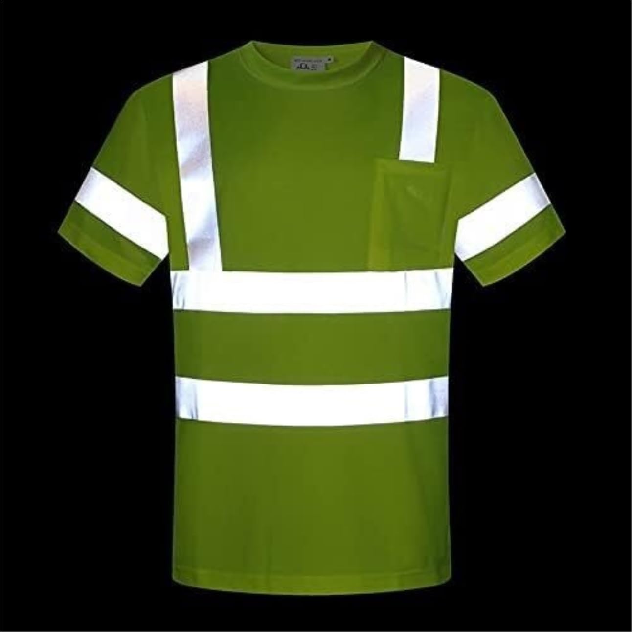 Ropa De Seguridad Chaleco De Seguridad Reflectante Alta Visibilidad Camisas Trabajo Chalecos Rayas Reflectantes para Hombres con Tiras Reflectantes(Large)