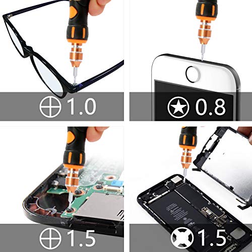 Jakemy 39 In 1 Screwdriver Set Precision Repair Tool Kit With 36 Magnetic Driver Bits Screwdriver Kit For Iphone 11/X/8/7 Plus Cell Phone Macbook Laptop Pc Black #TOP7