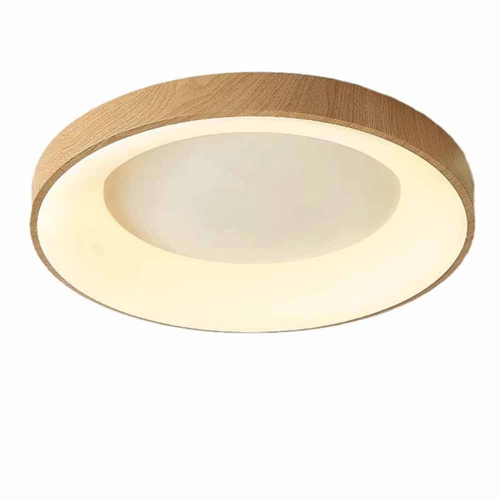 DUddTTW Round Ceiling Light Fixture LED Flush Mount Lighting Ceiling Lamp Chandelier Close to Ceiling Light Adjustable 3000K/4000K/6000K(Wood,40cm/15.7in)