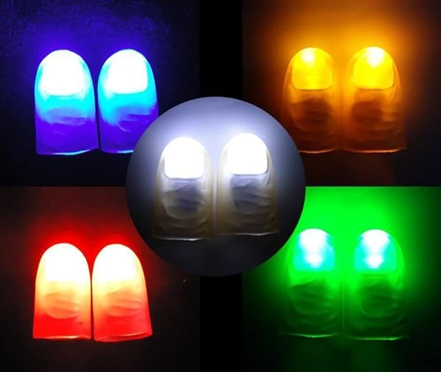 Foto 4 de 8 de HULA Dedo Mágico LED, 5 Pares Magic Finger Light Up Thumb Tips Lámpara de Dedo LED Thumbs Light (Blanco)