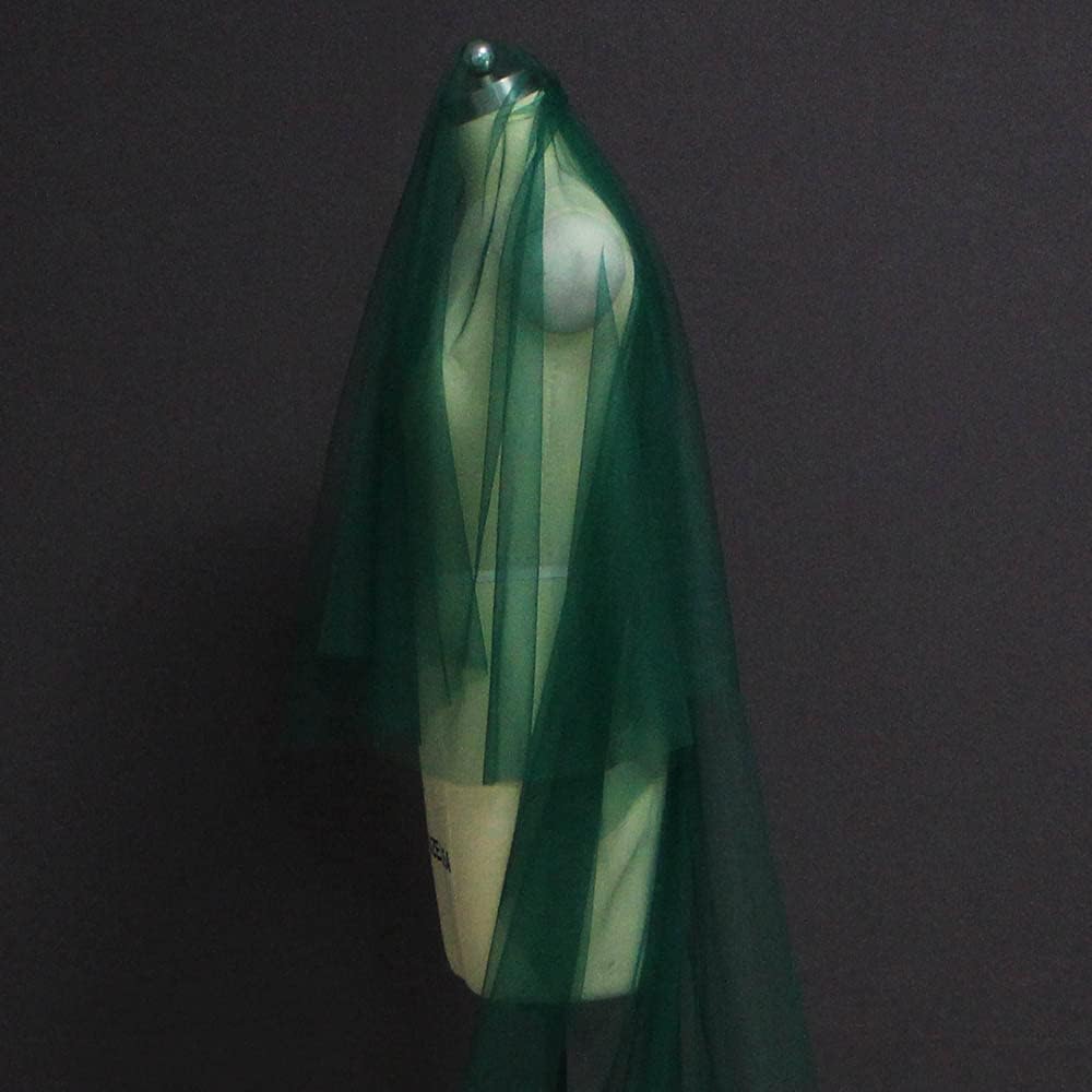 Rieort Velo da Donna Veli da Sposa in Tulle Verde Velo da 3 m di Lunghezza Velo da Sposa in Tulle a 2 Strati per scattare Foto Velo da Testa con Pettine Velo da Sposa Elegante Traspirante