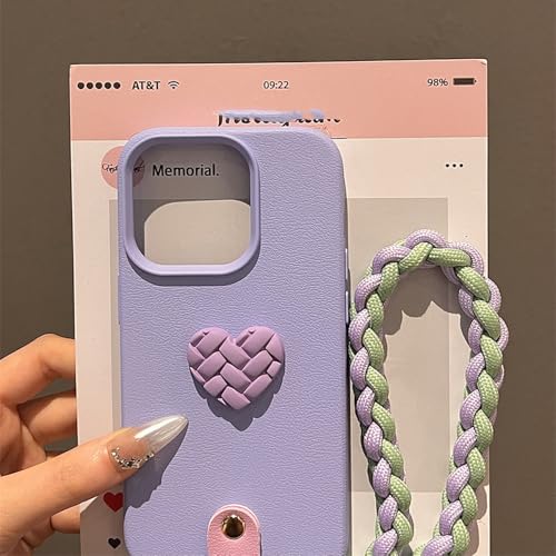 Coque antichoc iPhone 14 Pro Max violette élégante avec cordon