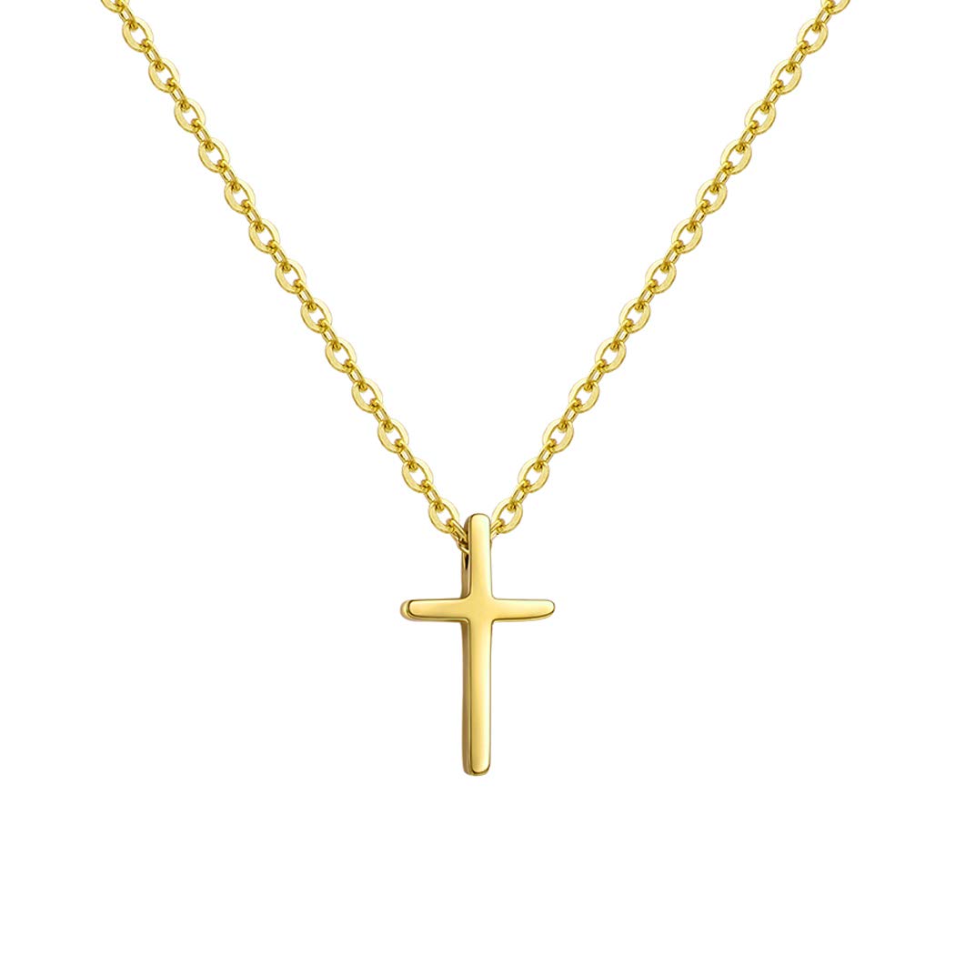 Starain Rose Gold Cross Necklace for Women Stainless Steel Tiny Cross Pendant Chain Adjustable
