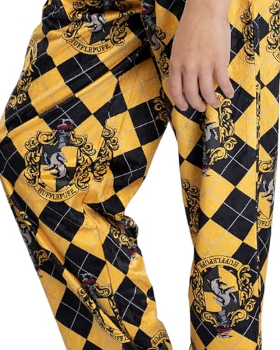 Harry Potter Big Girls Hogwarts Houses Crest Lounge Pants Pajamas (Hufflepuff, 18/20)3