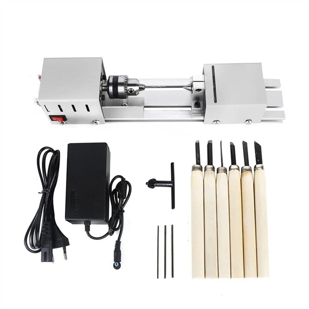 Mini torno de 12-24 V, torno de perlas en miniatura, torno de perlas for carpintería, taladro for madera, herramienta rotativa
