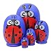 Lot de 5 adorables poupées russes en forme d'œuf peintes à la main en forme de coccinelle pour enfants