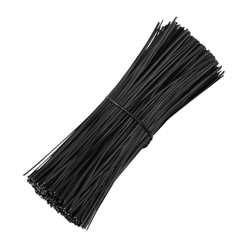 Lot de 500 organiseurs de câbles en fil de fer recouvert de plastique Noir 15 cm