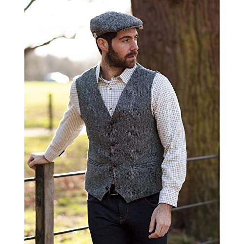 Walker and Hawkes Men's Harris Tweed Dalson Waistcoat - Tweed Vest Made from Virgin Wool with Cinch Adjuster, Regular Fit2
