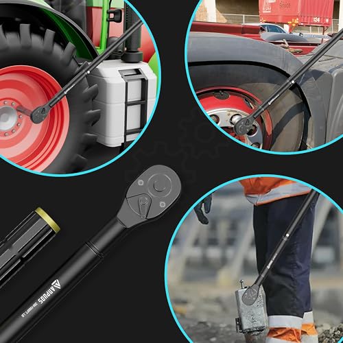 Image of ANPUDS 3 /4 inch Click Torque Wrench, 200-1000 Ft-Lb /271-1355 Nm, Heavy Duty | ±3% Accuracy, 48-Tooth Quick Release, Cr-V Steel, Dual-Direction, for Heavy Truck, Tractor, Diesel, Mining & Oil Field
