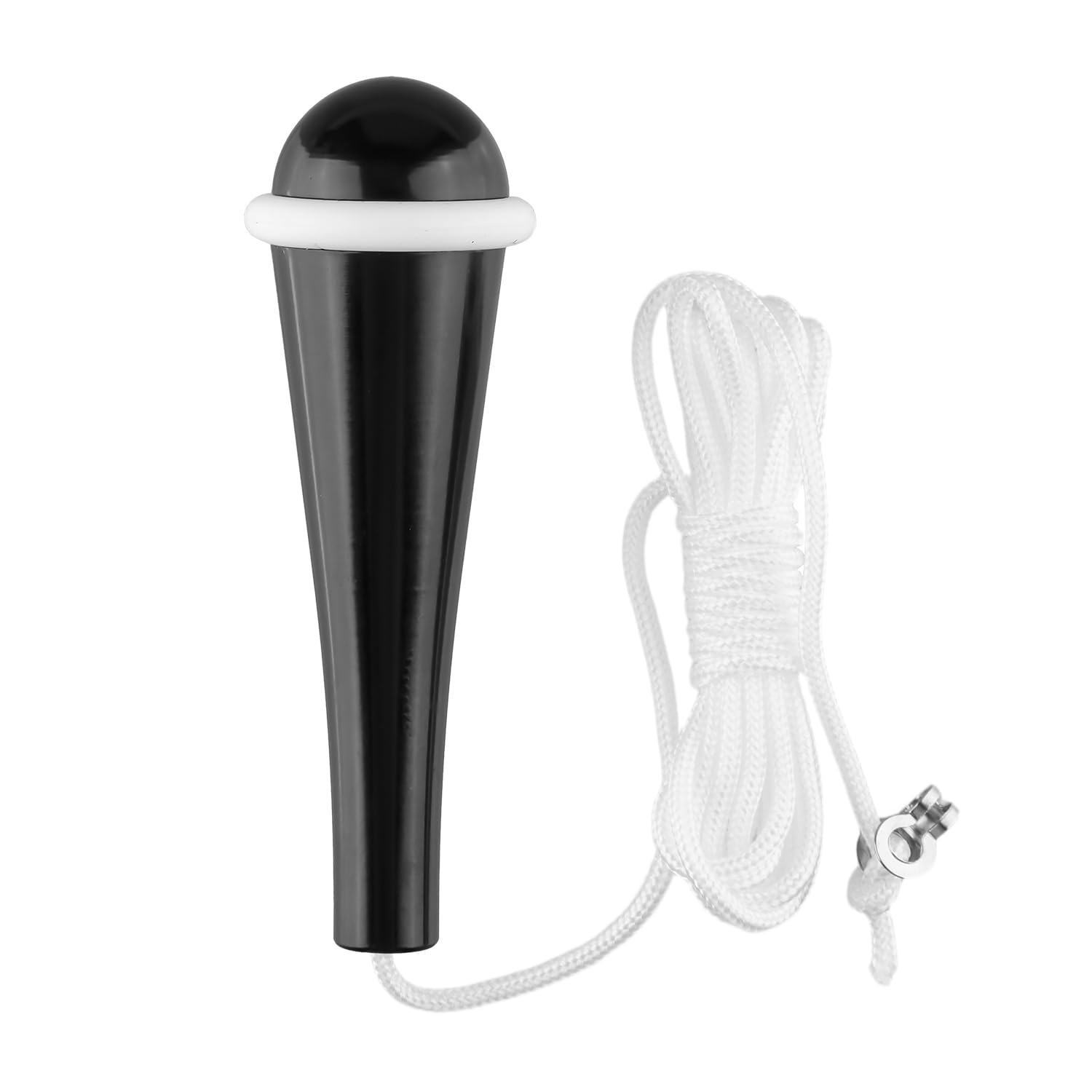 Tabanzhe Bathroom Pull Cord Handle with 1.5m Nylon Extension and Connector, Black Chrome Teardrop Light Pull Cord Replacement for Toilet Light Ceiling Light and Fan Switch