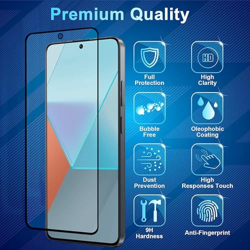 Image of Czartech Tempered Glass for Xiaomi Redmi Note 12 5G, Redmi Note 12 4G, Redmi Note 12R Pro, XM Poco X5 (2023) Screen Protector Edge to Edge Coverage with Easy Installation Kit