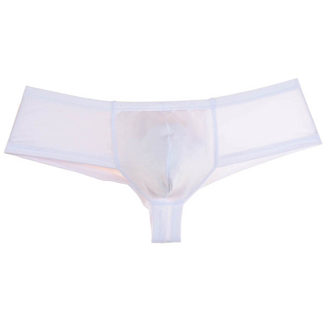 Lemja Men's White Athletic Thong Boxer Guys Tanga Bottom Underwear Sexy Boxers Briefs Underpants M