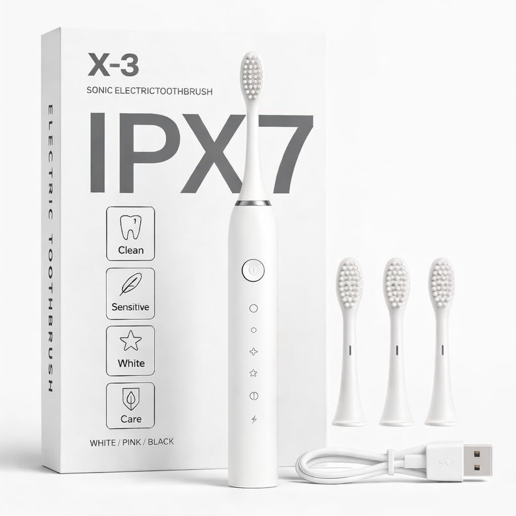 Escova de Dente Elétrica Sônica IPX7 À Prova D’água com 6 Modos Inteligentes de Limpeza 4