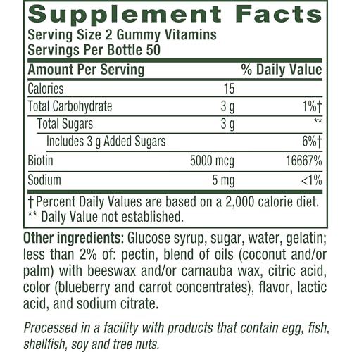 Vitafusion Biotin Gummies 5000mcg Per 2 Gummies | Hair Skin and Nails - image 2