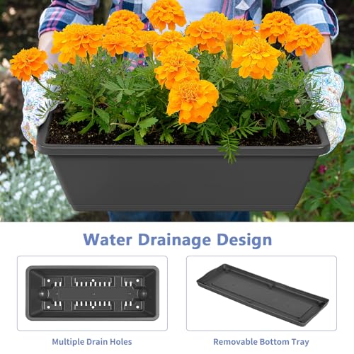 Raised Garden Beds with 6 Garden Planter Boxes Indoor Outdoor Vertical Raised Bed for Gardening Standing Planter Box with Legs, 3 Tier Elevated Herbs Flowers Garden Planter for Patio, Balcony, Gray - Image 5
