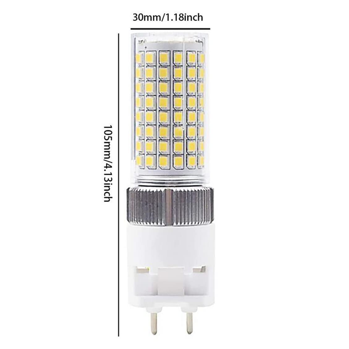 G12 Lampadina LED Dimmerabile 2835SMD 120 perline LED g12 luci bi-pin Lampadine a mais LED AC 85-265V per illuminazione domestica, angolo del fascio 360°, confezione da 2,Natural white,16 W