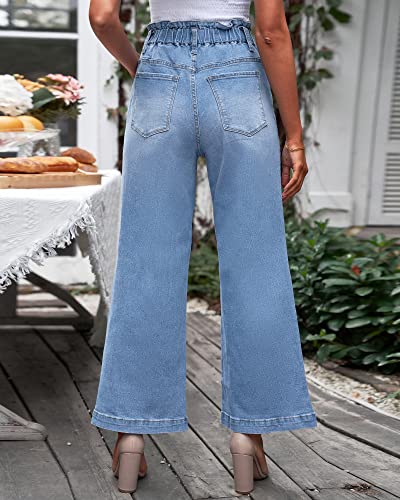 GRAPENT Wide Leg Jeans for Women Stretch High Wasited Elastic Waist Bell Bottom Baggy Y2K Pants2