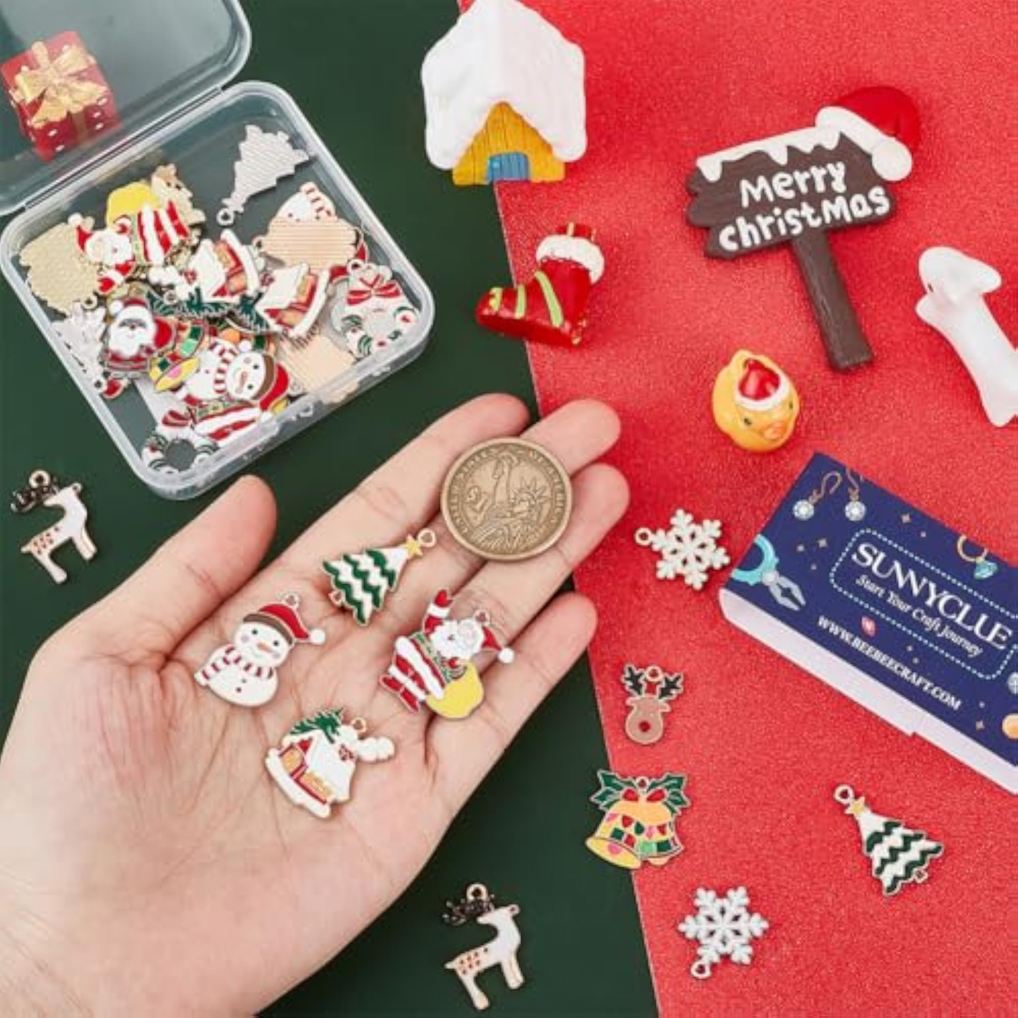 40Pcs Christmas Tree Charms for Jewelry Making