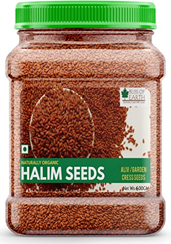 Image of Bliss of Earth Halim Seeds Organic for Eating | 600gm Halim Seeds for Eating | Aliv Organic | Garden Cress | Rich in Nutrients & Perfect for Hair & Immunity | Fibre Rich