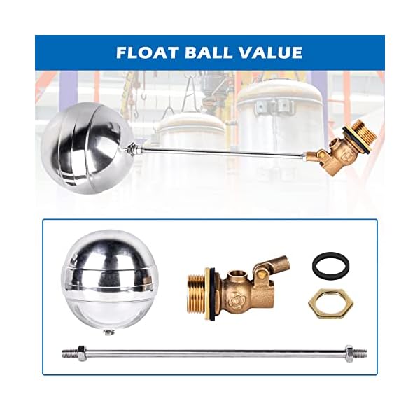 Stainless Steel Float Ball Valves, 3/4” Stainless Steel Floating Ball, 2 Pack DN20 Metal Float
