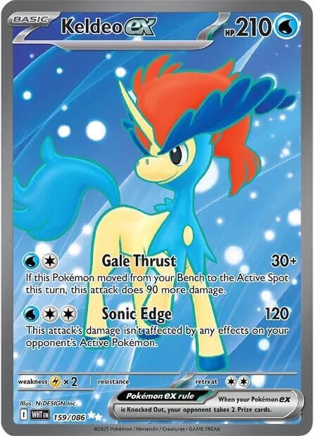 Pokemon - Keldeo ex - 159/086 - SV: White Flare (WHT) - Ultra Rare - Full Art - Single Card