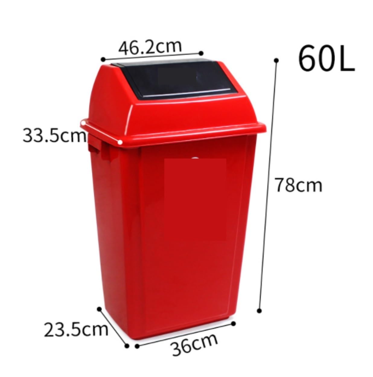 Kosz Śmieci Kosz Na Śmieci Duży Plastikowy Duża Pojemność Kosza Zewnętrzna Pokrywa Wahadłowa 60L Na Zewnątrz(Grün)