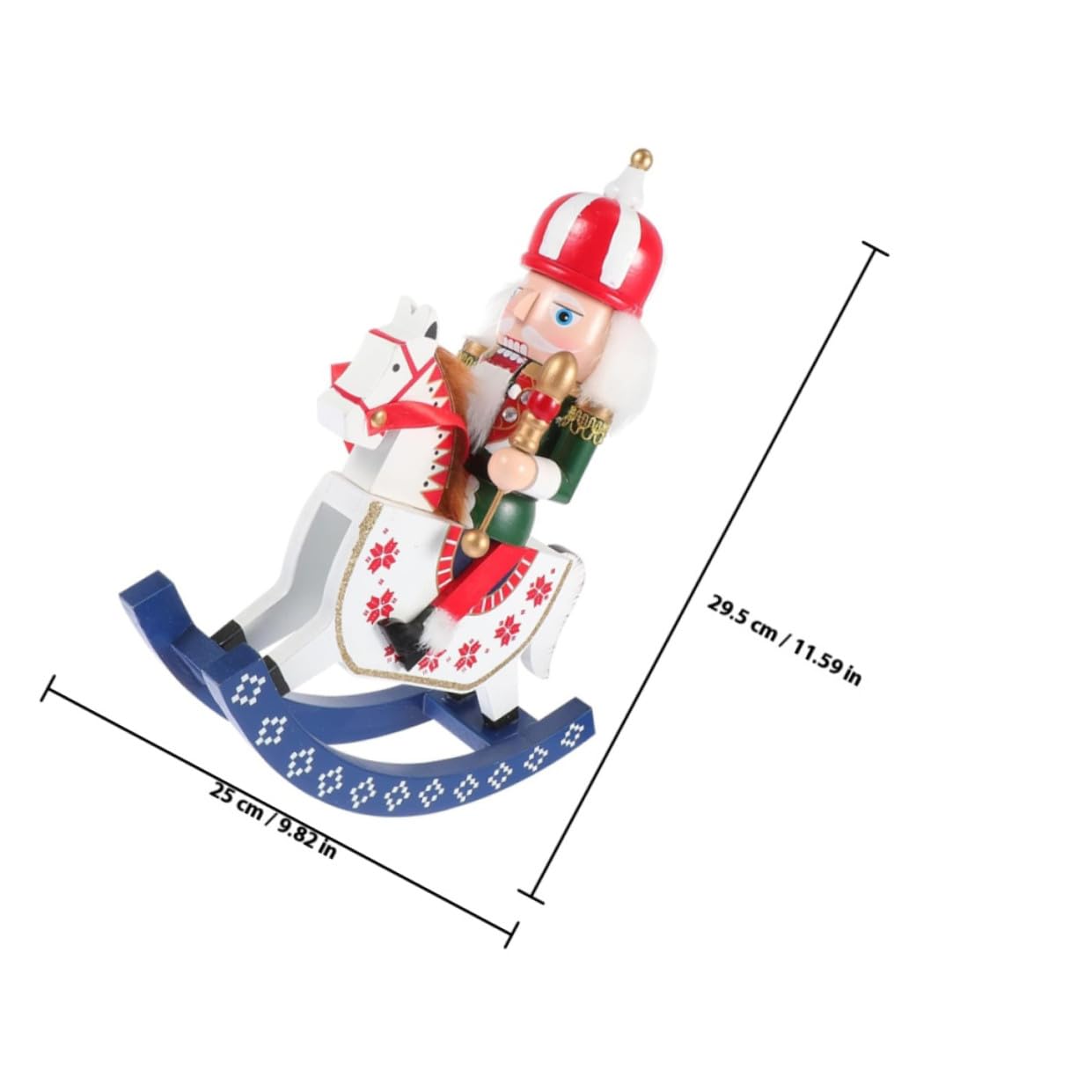 Garneck Holz Nussknacker Figur für Weihnachtsdeko Stehender Nussknacker mit Details Christbaumschmuck aus Holz für Tischdekoration