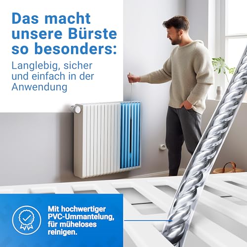 LOBENSWERK Heizkörperbürste 2.0 [120cm - Schwarz] aus tierfreien Nylonborsten - Heizungsbürste… – Ansicht 3