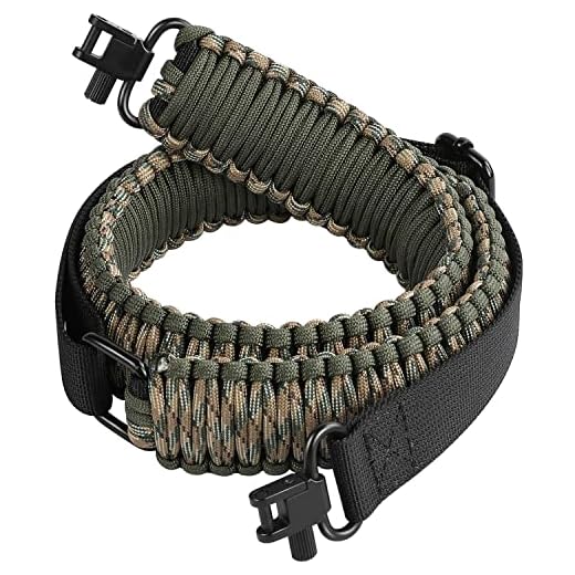 DDOUT Two Point Paracord Rifle Sling with Swivels, Shotgun Sling Quick Adjustable Length Strap for Hunting Outdoor