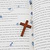 100 Pieces Wooden Cross, 1.2x1.75 in Small Crosses for Crafts, Pocket Crosses in Bulk, Mini Cross With Small Hole, Pendant for Crafting Projects, Party Decorations #3