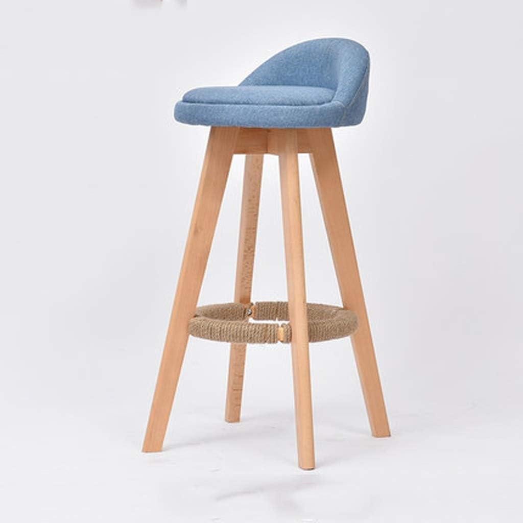 Zfgg Building Block Tribe Solid Wood Bar Stool Modern Minimalist Back Bar Chair Retro Rotating High Stool Front Desk Chair Color Blue Amazoncouk Home Kitchen