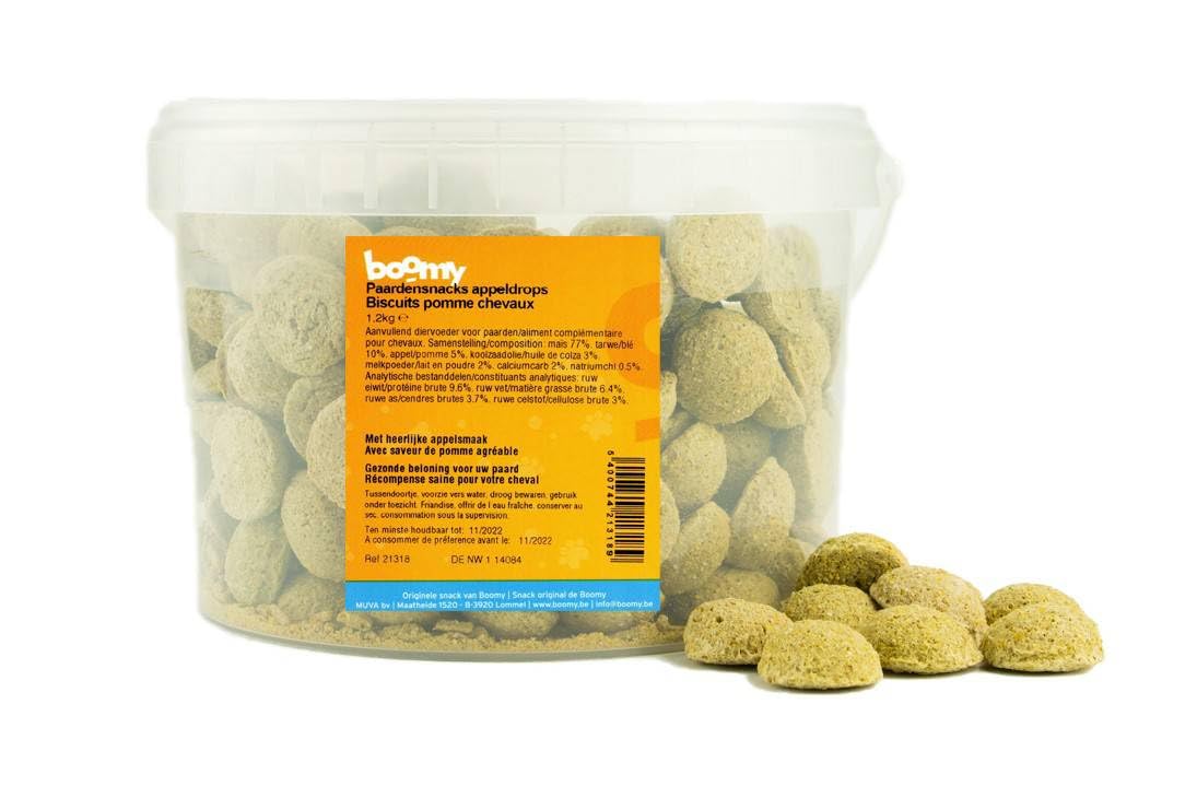 Boomy - Dulces de caballo - Dulces de recompensa sin azúcar para caballos - anillo de zanahoria - 1kg (Normal, Manzana)