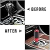 X AUTOHAUX Automatic Manual Gear Stick Shift Knob Carbon Fiber Pattern Red #2